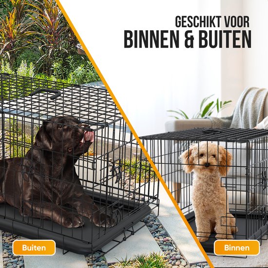 Avalo Hondenbench XXL - Bench Voor Honden - Opvouwbare Kooi - 2 Deuren - 122x74x80 cm - Bench Hond