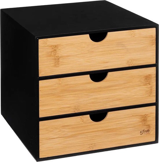 5Five kantoor organizer ladeblok - 3 lades - 25 x 31 x 24 cm - hout