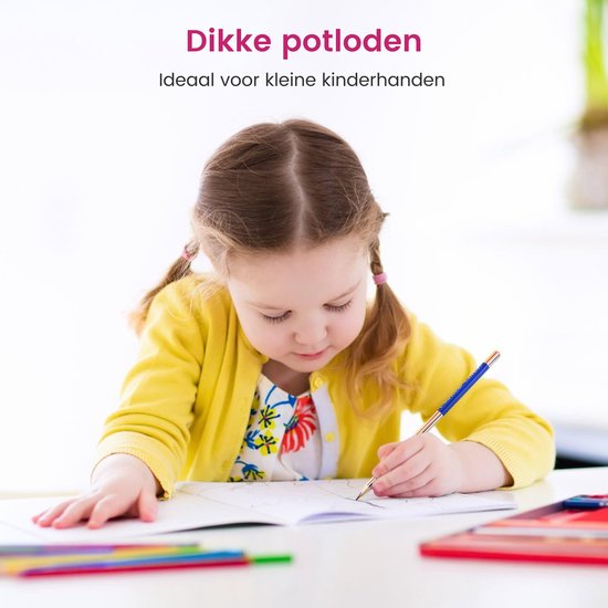 Partizzle 30x Regenboog Kleurpotloden Set - Potlood Uitdeelcadeautjes - Grabbelton Knutselen Traktatie Cadeautjes - Creatief Leren Tekenen & Kleuren - Voor Kinderen en Peuters / Volwassenen