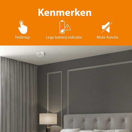 Smartwares 10.048.28 - Rookmelder 2st 85dB - 1 Jaar batterij, 10 jaar sensor - TUV Gecertificeerd - Brandmelder