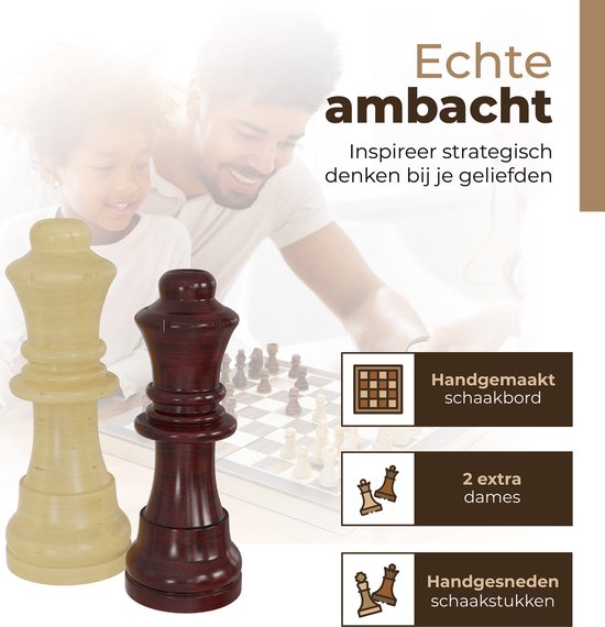 Windsor Schaakbord - met Schaakstukken - 40 cm - Annotaties - Schaakset - Magnetisch Schaakspel - Chess Set - Hout