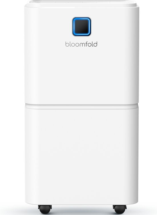 Bloomfold Luchtontvochtiger - 12L per Dag - Incl. Was-droog Functie - Geschikt voor Woonkamer, Slaapkamer, Kelder & Badkamer - Dehumidifier - Wit