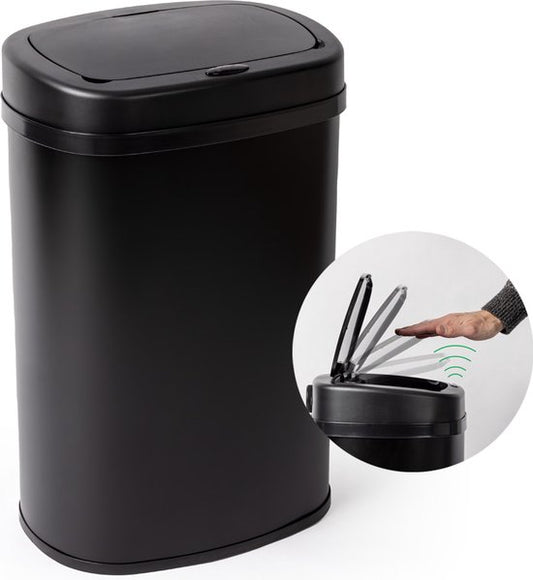 Sensor Prullenbak - 50L - Soft Close - Vingerprint vrij - Hygiënische Keuze - Zwart