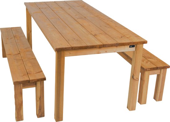 AXI Louise Picknicktafel met bankjes van hout 200 cm - Bruin
