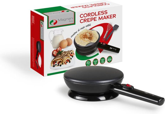 Magnani - Crêpesmaker - Pannenkoekenmaker - Anti-aanbaklaag - Inclusief Spatel, Garde en Bord - Pannenkoekenpan - Elektrisch - 800 W