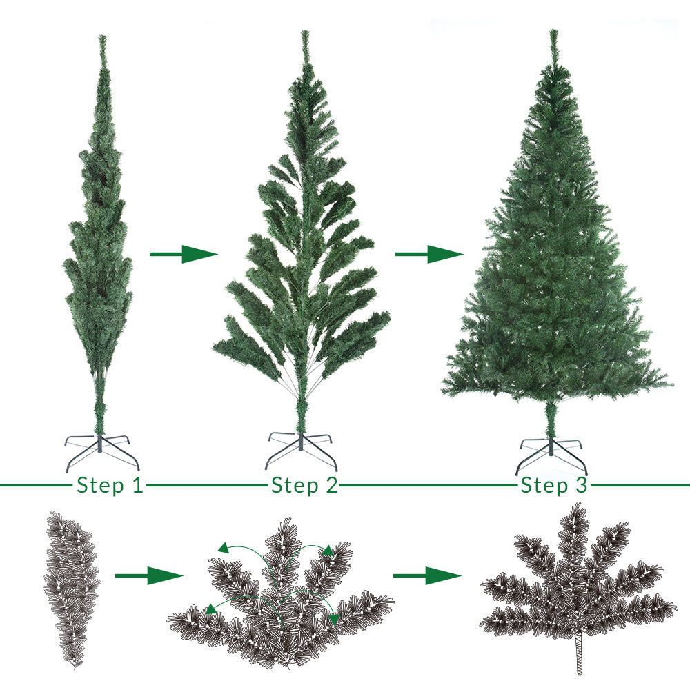 Casaria Kerstboom 180 cm – Incl. LED Kerstverlichting PE Groen