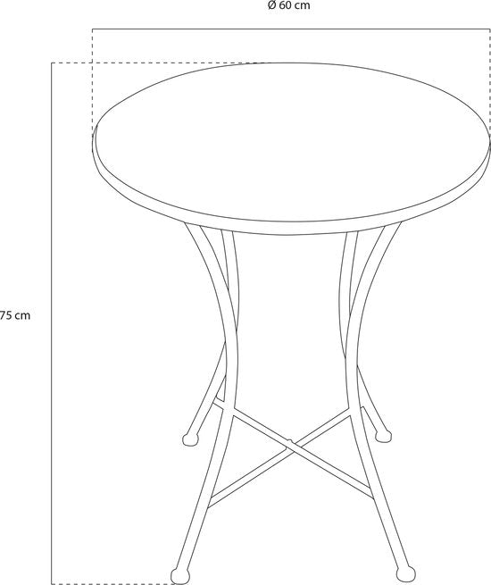 AXI Amélie Bistro Tafel - Earth Brown – Metalen tuintafel – Rond – 60 x 60 x 75 cm - Mozaïeklook – Ingelegd met keramische tegels – Voor tuin, terras en balkon