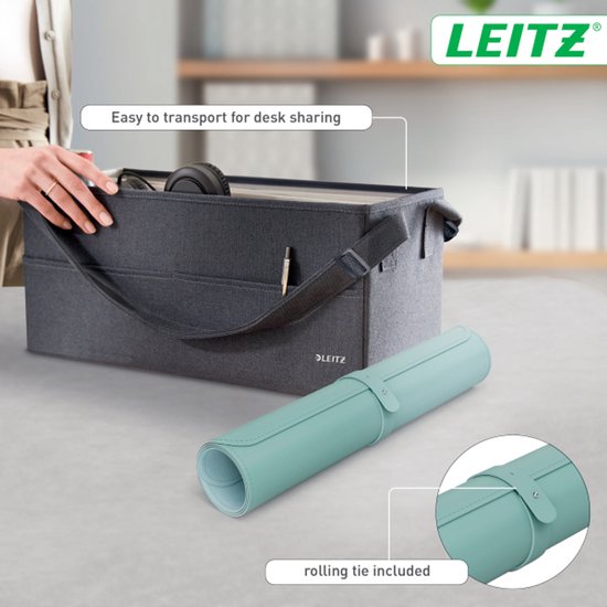 Leitz Grote Bureau Onderlegger 80×40 cm – Anti-slip - Bureaumat - Waterdicht – voor Toetsenbord & Muis - Mint