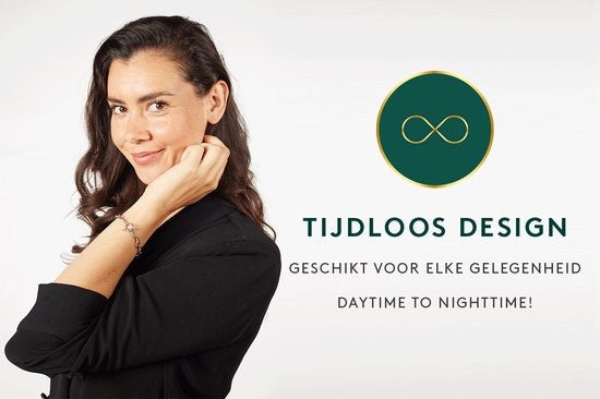 Laura Ferini Dames Armband Baciare Zilver - Zilverkleurige Schakelarmband - 18K Witgoud Verguld - Sieraad - Accessoires - Sieraden - Dames Armbandje - Zilver