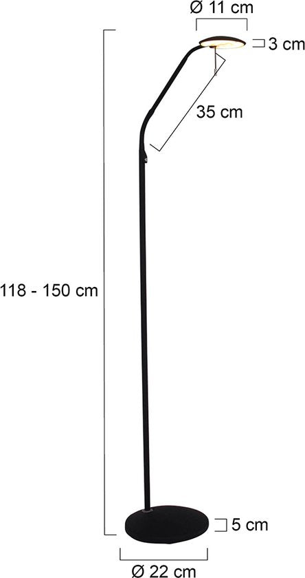 Vloerlamp Steinhauer Zenith LED - Zwart