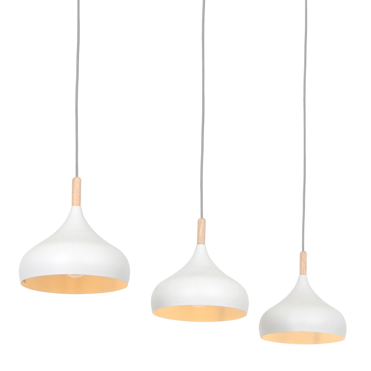 Mexlite - hanglamp - Bjorr - wit - hout metaal - grote eettafellamp - E27 - 3099W