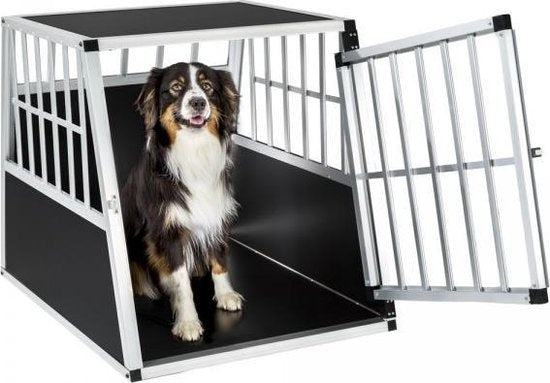 Tectake Single Hondenbench - Zwart/Zilver - 90 x 66 x 69,5 cm