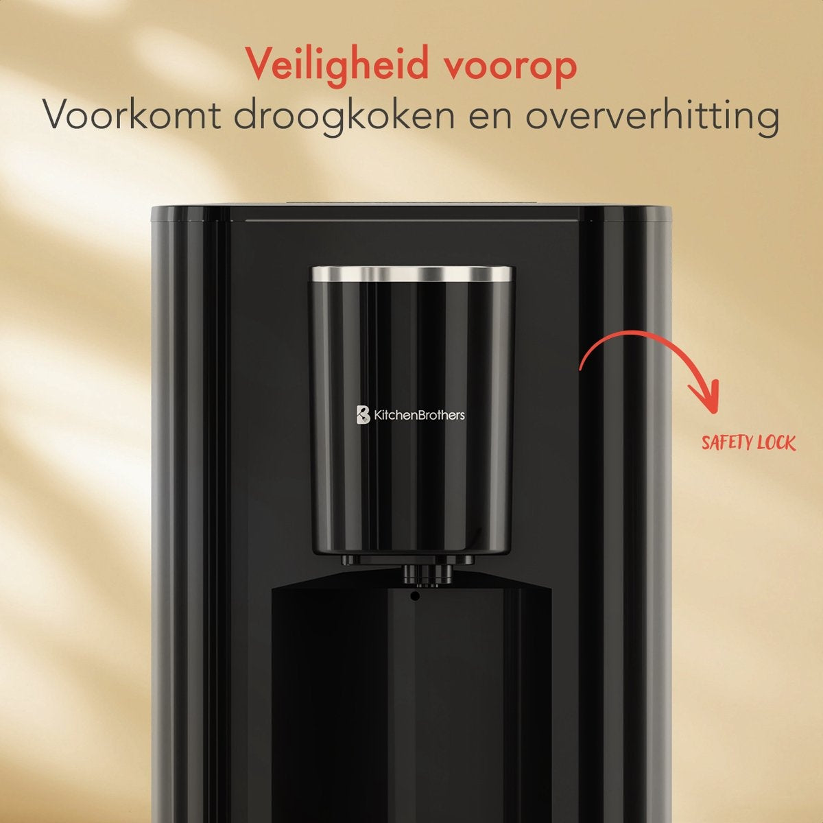 KitchenBrothers Heetwaterdispenser - 2,9L - Touch Display - Heetwatertap - 2600W - Zwart