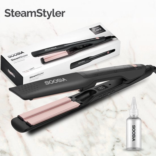 Soosia SteamStyler – Stoom Stijltang & Krultang – Stoomtechnologie – Instelbaar 100°C tot 230°C