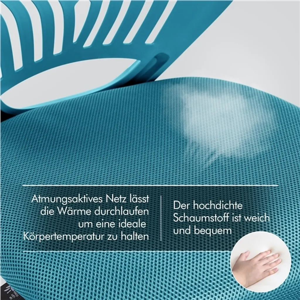 Yaheetech Draaistoel zonder Armleuningen, Turquoise