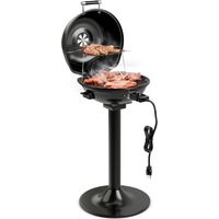 Northix Elektrische Barbecue 1600 W - Grilloppervlak van 1038 cm² - Met Warmhoudrooster en Antiaanbakrooster - 52 x 44 x 82 cm - Zwart