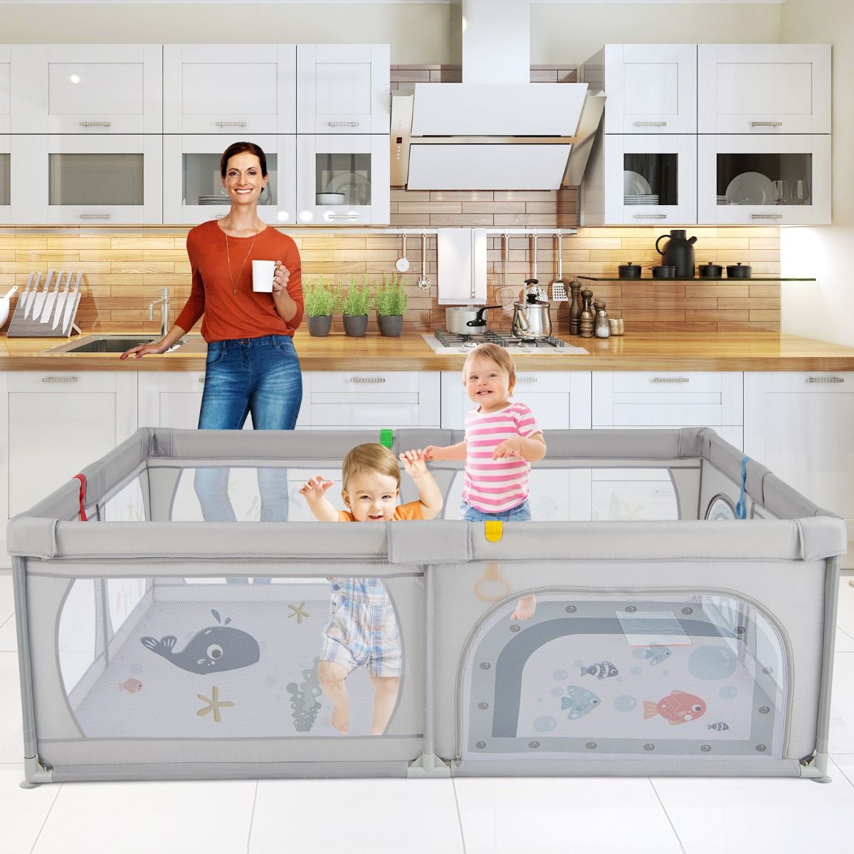 Coast Babybox - Opvouwbaar - Ritssluiting - 206 x 147 x 68,5 cm - Incl. 50 Ballen