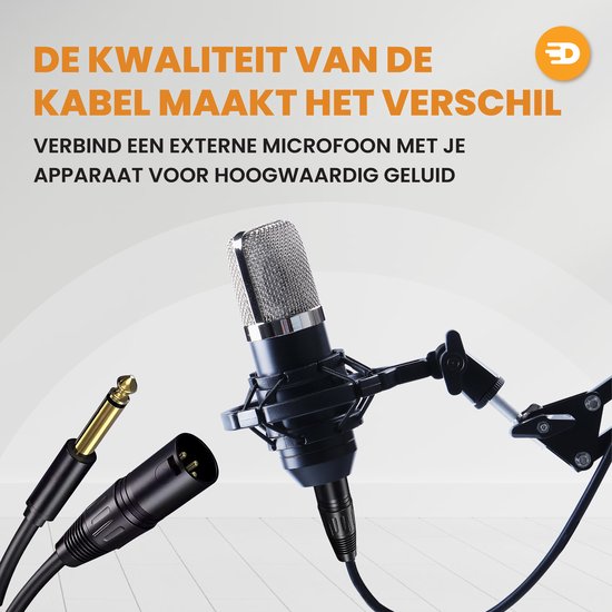 Drivv. Premium XLR Kabel - XLR Male naar 6.35 mm jack male - Stereo Jack - 2 meter