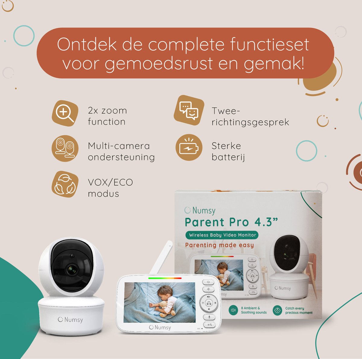 Numsy Parent Pro - Babyfoon - Baby Video Camera