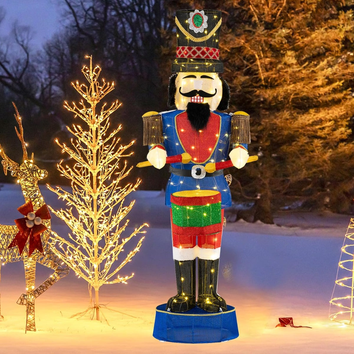 Soldaat met Trommel – 185 cm | Verlichte Kerstdecoratie met 100 LED-lampjes