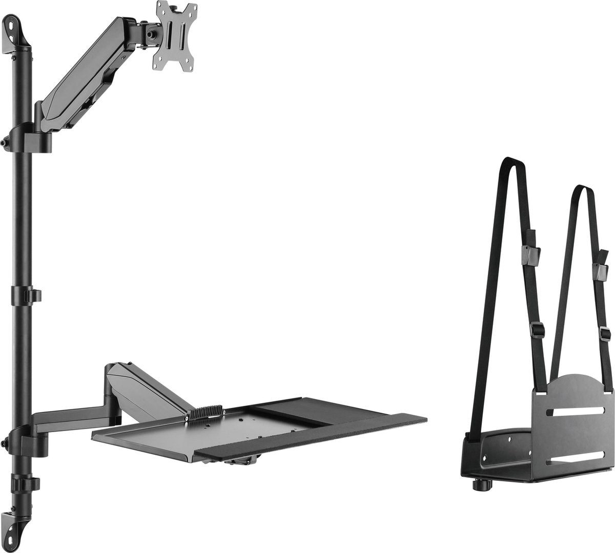 VDD Gaming - Monitor- & Toetsenbordbeugel - Max 8Kg - 0-56 cm - Zilver