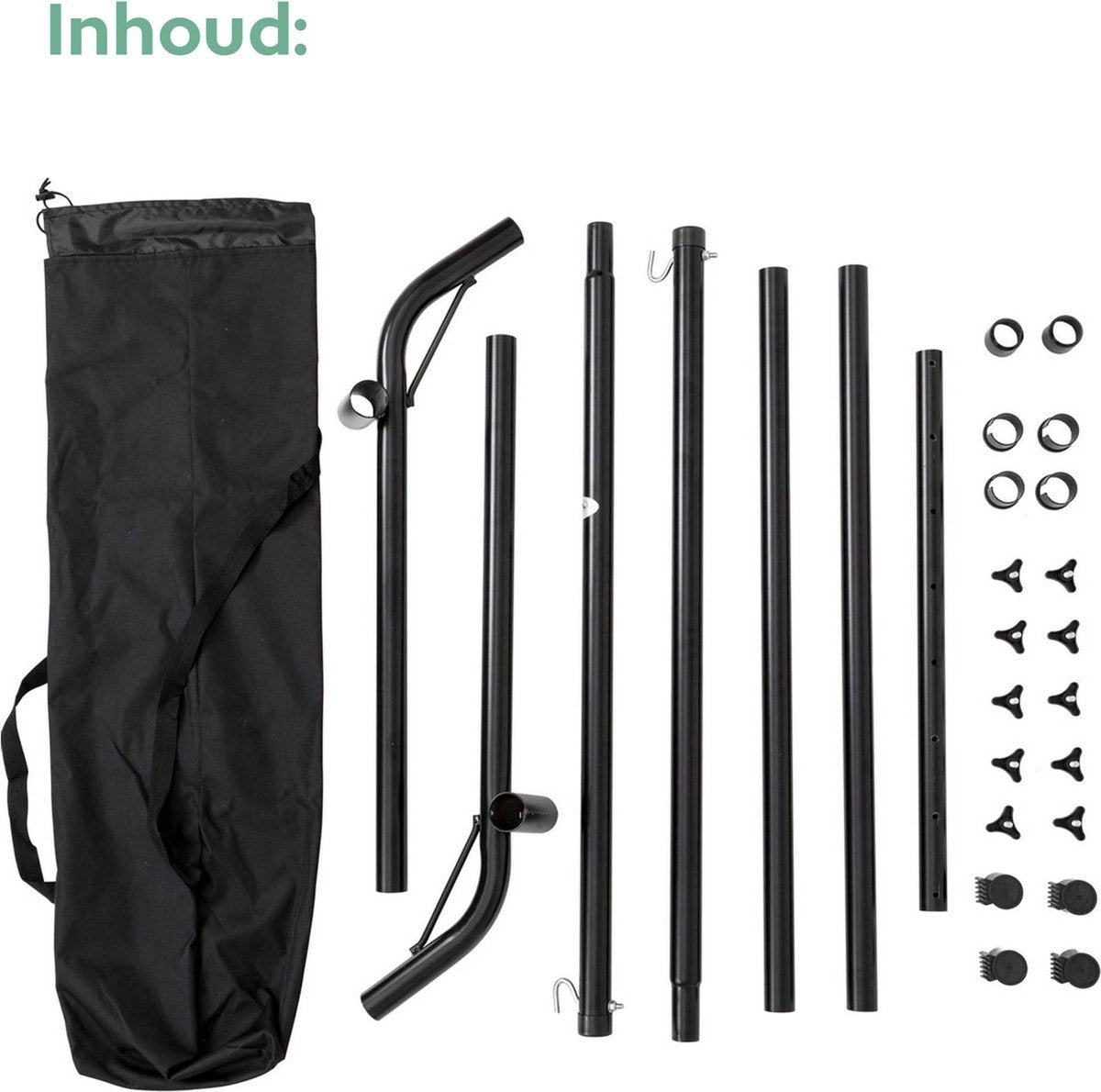 Vita5 Hangmat Standaard -  2 persoons - Verstelbaar - Weerbestendig – tot 205 kg – Incl. Draagtas - zonder hangmat