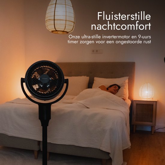 Bloomfold Breeze Ventilator - 108 cm - Midnight Blue - Touch Bediening - 3D Oscillatie - Timer - 9 Snelheidsstanden