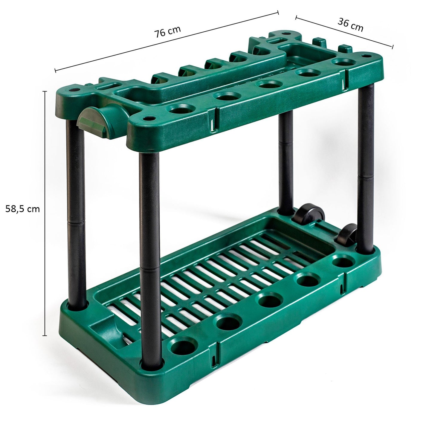 UPP Gereedschapshouder Met Wielen - Tot 10 Gereedschappen - 36 x 76 x 58.5 cm - Groen