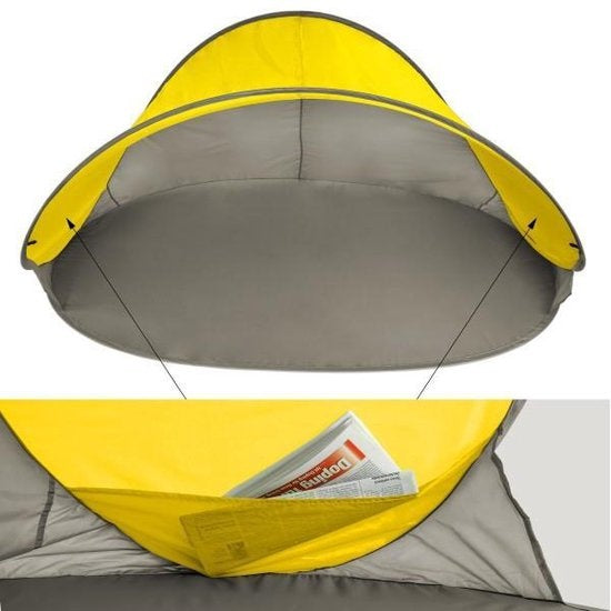 Pop up strandtent beach shelter groen-grijs 401682