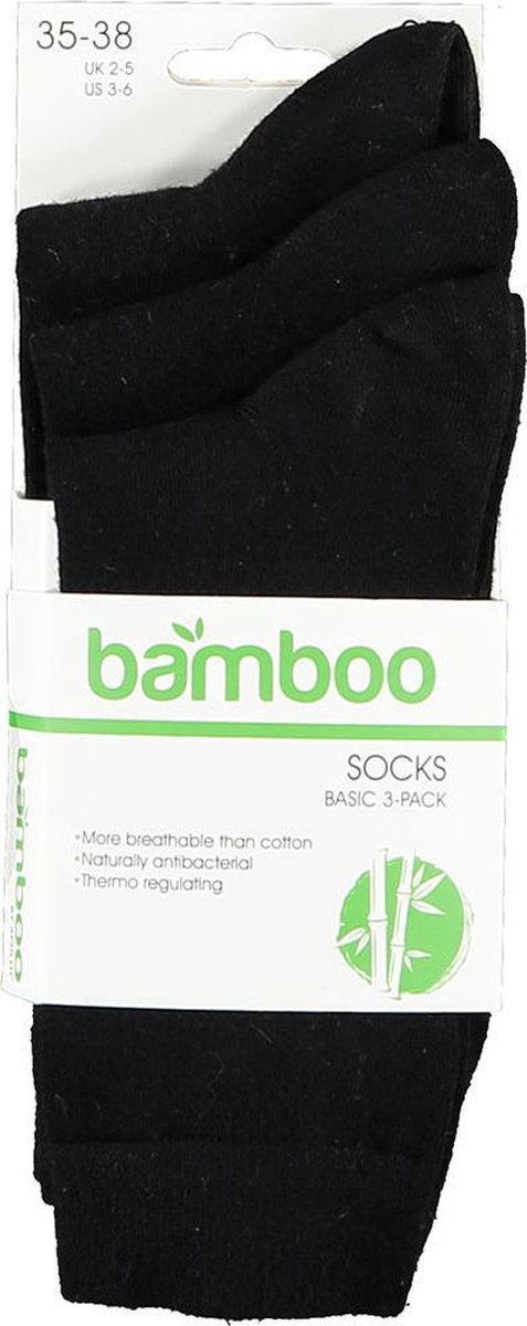 Apollo Bamboe sokken - 3 paar - Maat 43-46 - Zwart