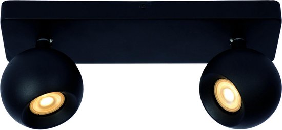 Lucide FAVORI - Plafondspot (Plafondlamp) - 2xGU10 - Zwart