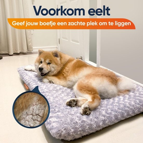 Happysnoots Benchkussen 90 x 60 cm - Hondenkussen - Hondenbed - Grijs - Wasbaar