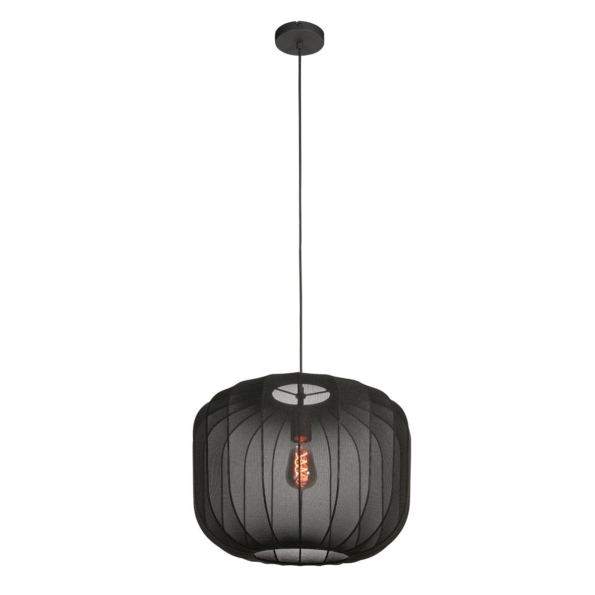 Anne Lighting - hanglamp - Sable - zwart - linnen metaal - Ø 45cm - E27 - 4191ZW