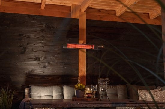 Sunred - Dark lijn - Zwart - Wand model - Terrasverwarmer – Carbon rosé goud technologie - 2500 W – ECO - 3 standen - Afstand bestuurbaar - Elektrische heater