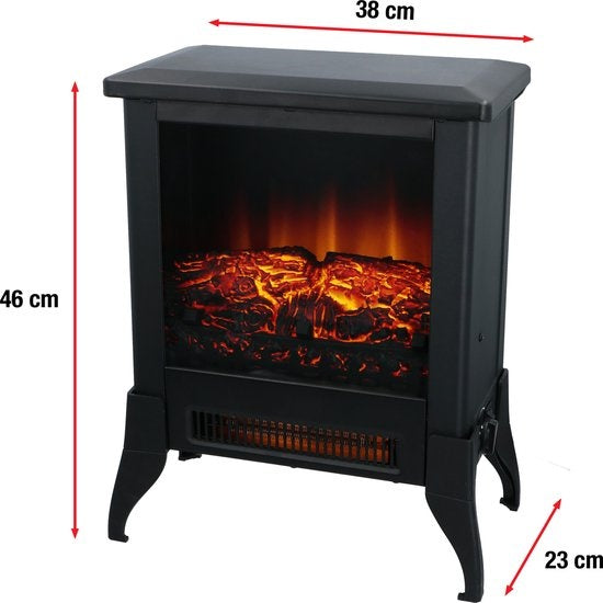 Classic Fire Elektrische Sfeerhaard Verona - Kachel 1800 en 2000W - Vrijstaande Haard - LED Vlammen - Zwart