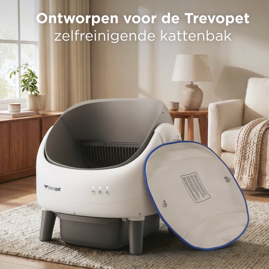 TrevoPet® Kattenbakmat - Waterdicht & Krasbestendig - Binnenmat voor Automatische Kattenbak - Beschermmat - 40x37cm