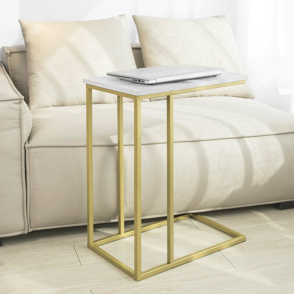 SoBuy FBT87-G Industriele Bijzettafel - Gouden Frame - 48x61x30 cm