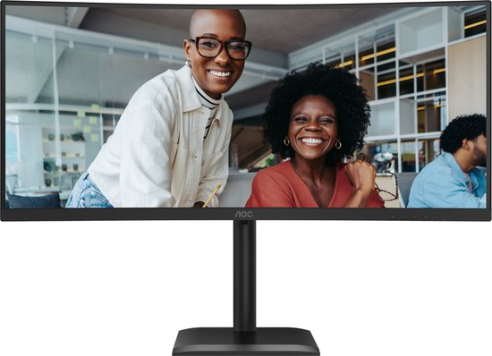 AOC CU34E4C - Gebogen Ultrabrede Zakelijke Monitor - USB-C 90w - 5 jaar Garantie - 34 inch