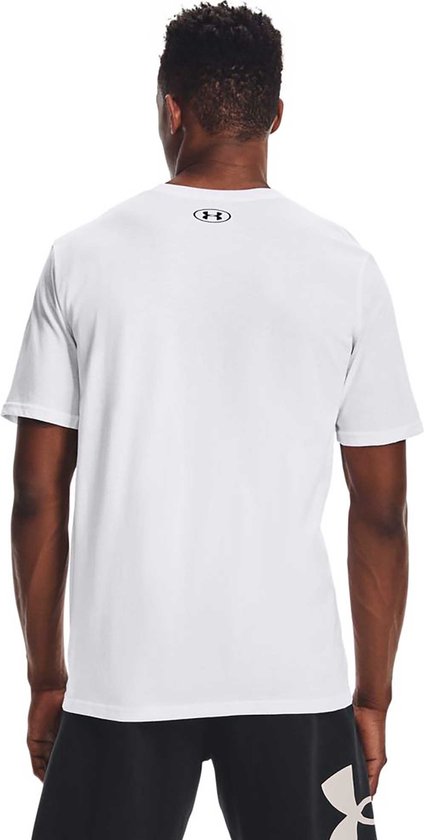 Under Armour UA M SPORTSTYLE LC SS-WHT Heren Sportshirt - Wit - Zwart