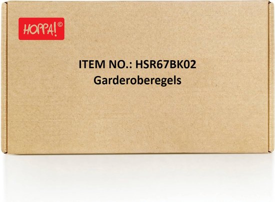 Hoppa! - Kledingrek Set van 2 - Industrieel Design - Zwart 92x30x7.5 cm