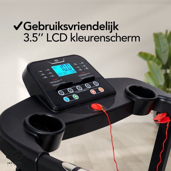 Infinity Goods Loopband Met Hellingsfunctie - 0,8-12 km/u - Inklapbaar - 132 x 60 x 117 cm - Zwart