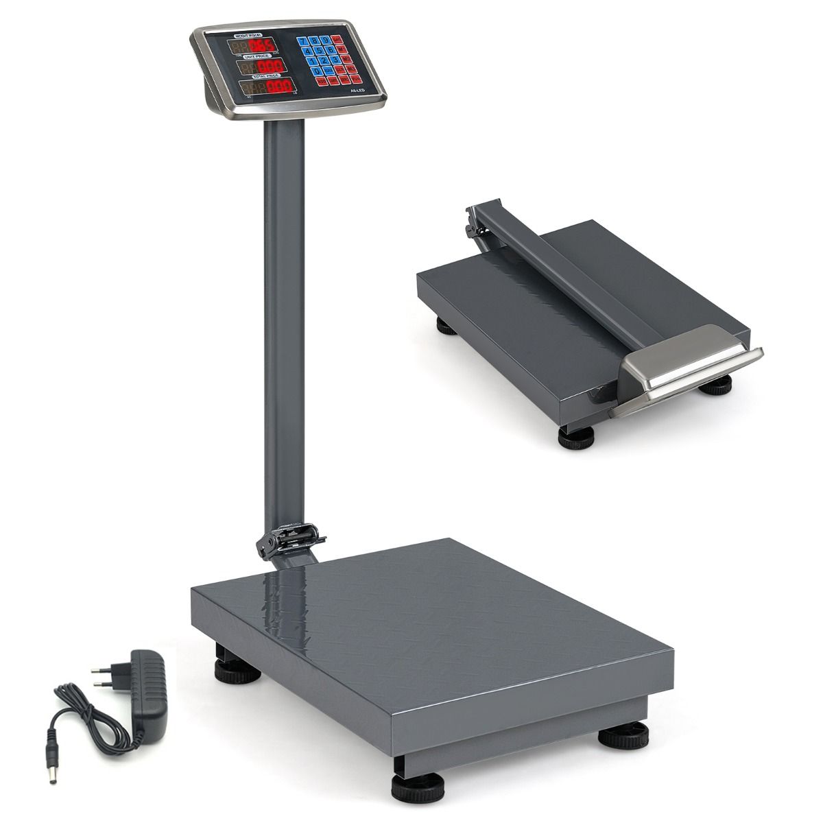 Coast Digitale platformweegschaal - 300 kg capaciteit - prijsberekening - zilver