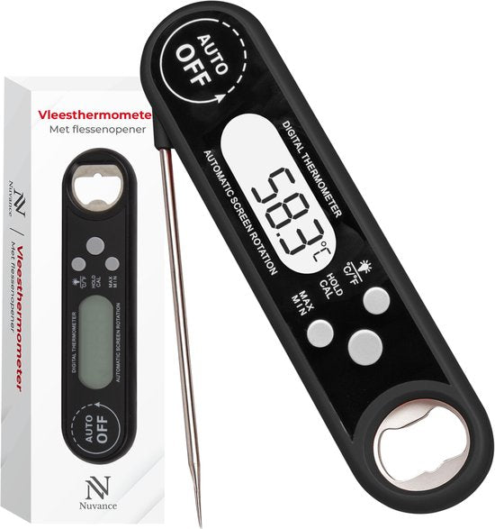 Nuvance Vleesthermometer - BBQ Accessoires - Digitale Thermometer - Kook - voor Keuken, Oven, Kern, Voedsel & Suiker