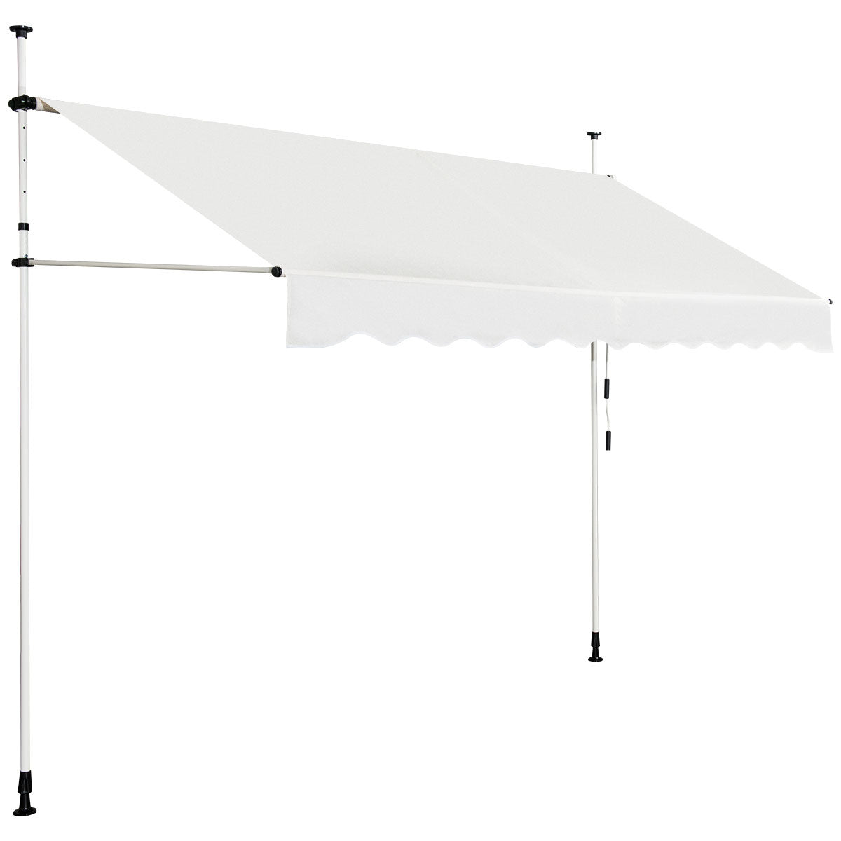 Coast Uitschuifbaar Zonnescherm met Handmatige Zwengel In Hoogte Verstelbaar 250 x 120 cm Beige
