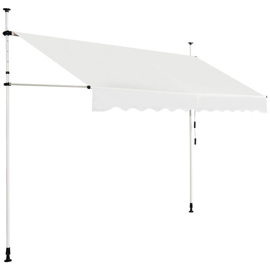 Coast Uitschuifbaar Zonnescherm met Handmatige Zwengel In Hoogte Verstelbaar 250 x 120 cm Beige