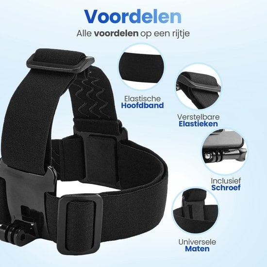 Garpex® Verstelbare Hoofdband - Head Strap - Universele mount voor diverse action camera's