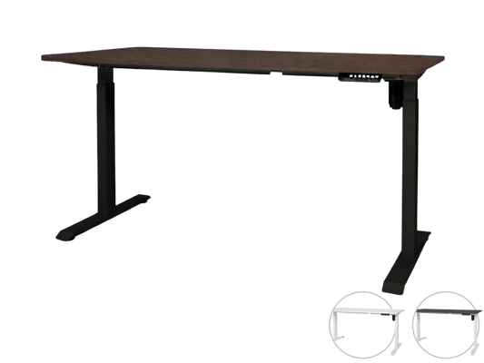 Schaffenburg Easyo elektrisch zit/sta bureau 140x70 Bruin blad zwarte poten