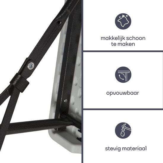 Perel Klapbank 4-zits - Inklapbaar en weerbestendig - Met handvat - Ideaal voor picknick, camping, barbecue en binnen/buiten gebruik - Maximaal 400 kg - Wit