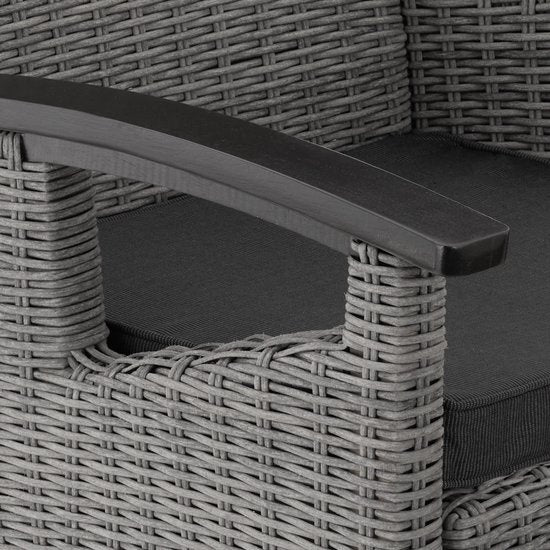 tectake® - Wicker stoel tuinstoel terrasstoel - Rosarno - grijs - 404806 - poly-rattan