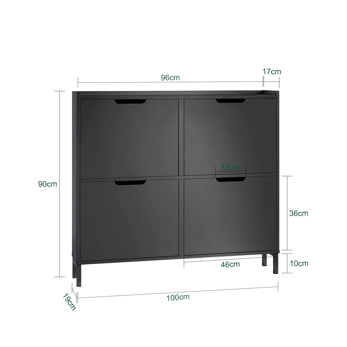 SoBuy Schoenenkast – max. 60 kg – 100 x 19 x 90 cm – Zwart